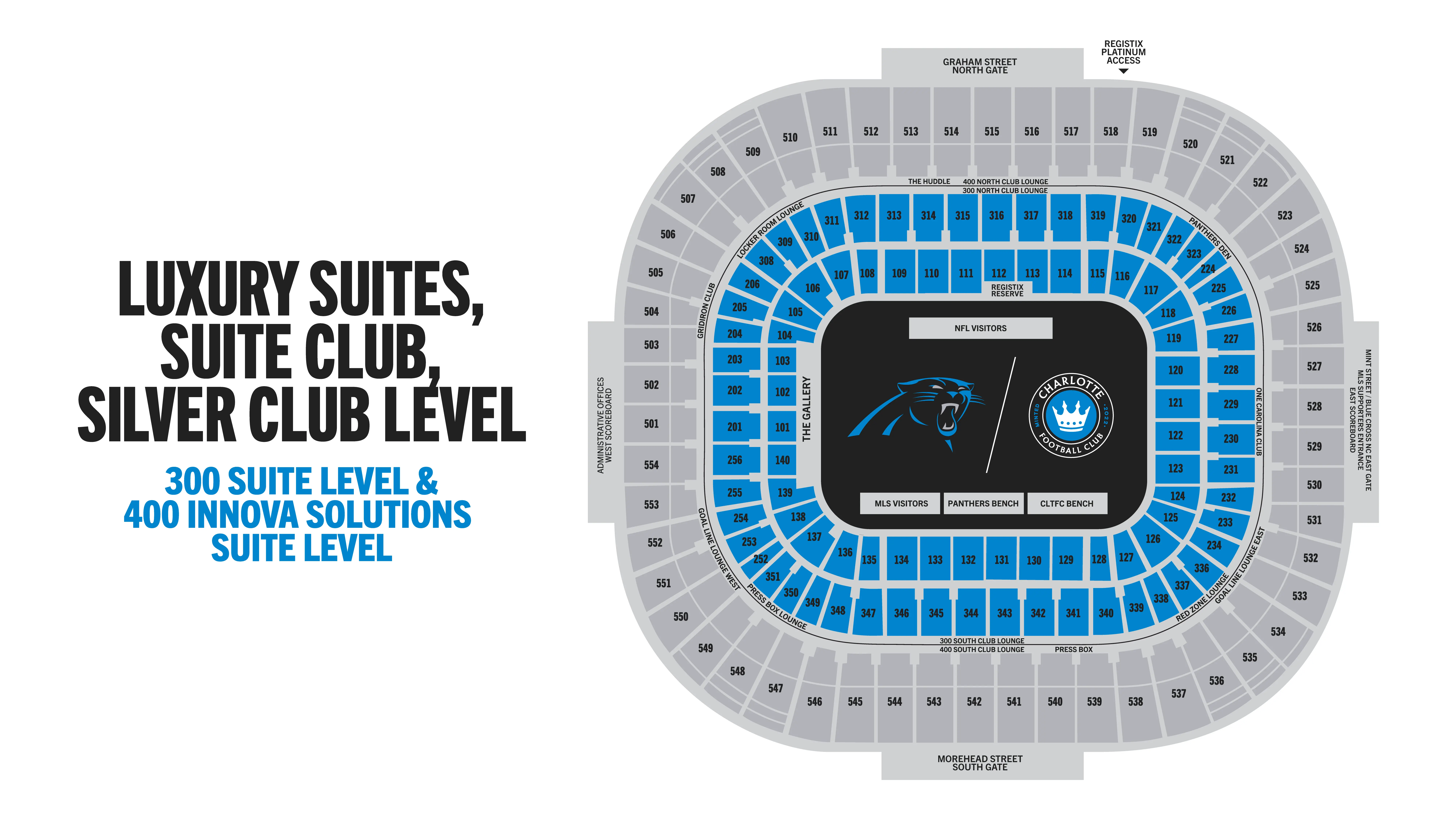 Bank of America Stadium Luxury Suite Map