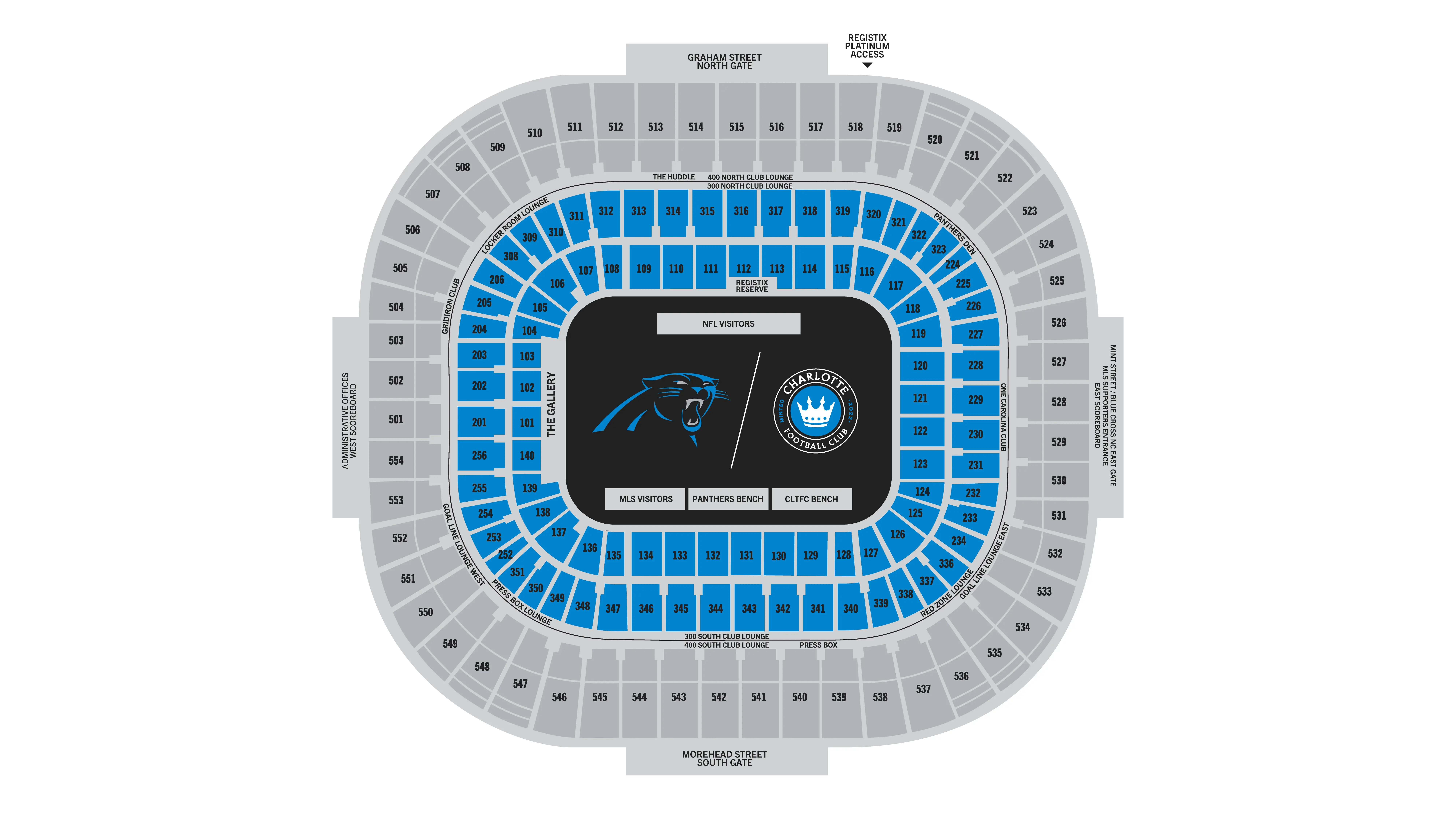 Bank of America Stadium General Seating Map